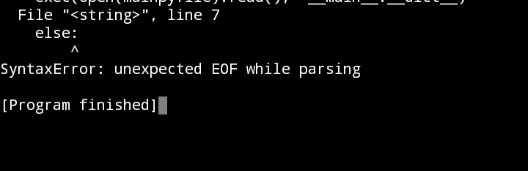 If else EOF terminal error